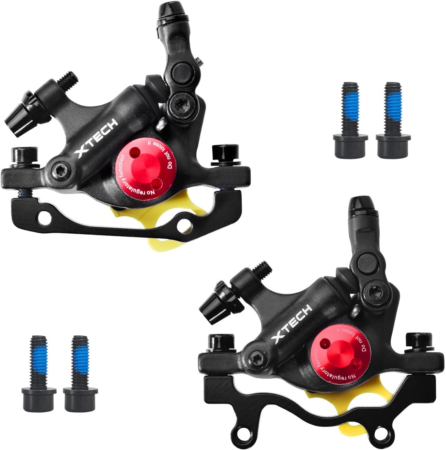 Zoom HB-100 Hydraulic Disc Brake Calipers, 2PCS Front/Rear Black, Line Pull Oil Brake Disc Brake Set for MTB, Mountain Bike and Electric Bike