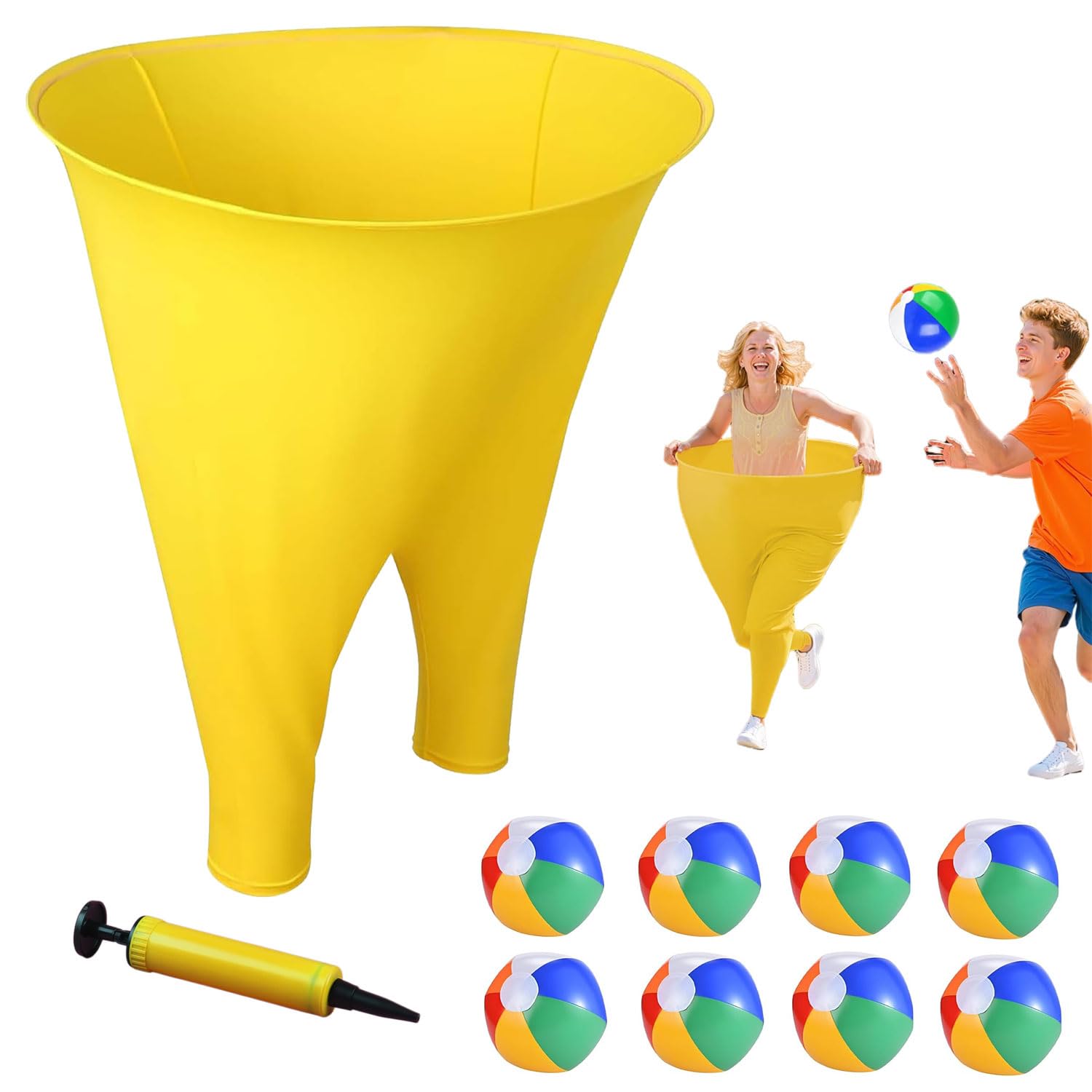 Jeux Exterieur - Jeu Exterieur avec 8 Balles et Pompe à Air, Jeu de Lancer pour Fête en Plein Air, Jeux Amusants pour Fêtes de Famille et Groupes d‘Adultes