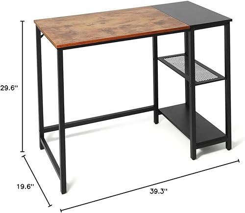 Miniatura 12 de CAPHAUS Escritorio en forma de L de 51 pulgadas con estantes de 2 niveles y capacidad de 220 libras, estación de trabajo esquinera para oficina en