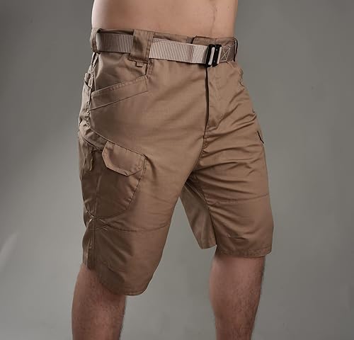 Miniatura 5 de Pantalones cortos tácticos para hombre, longitud hasta la rodilla, pantalones cortos militares de combate, impermeables, con múltiples bolsillos