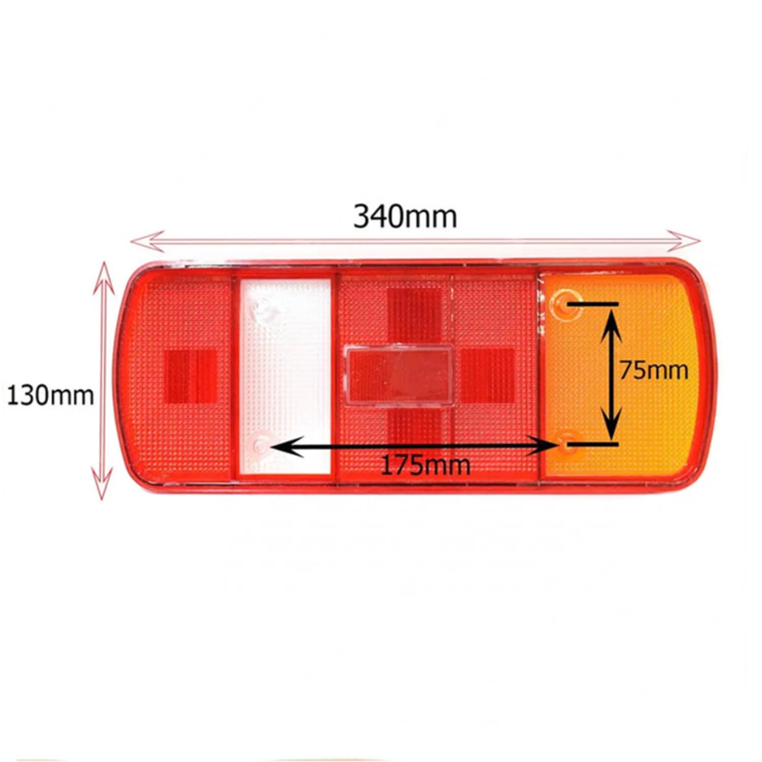 2x Lichtscheibe Rechts Links Satz Hinten Rücklichtglas Ersatzgläser Rückleuchtenglas Kompatibel mit MAN TGA TGL Mercedes Atego Iveco Stralis Renault Scania DAF Volvo FH FL E-Prüf 20360571 81252256538