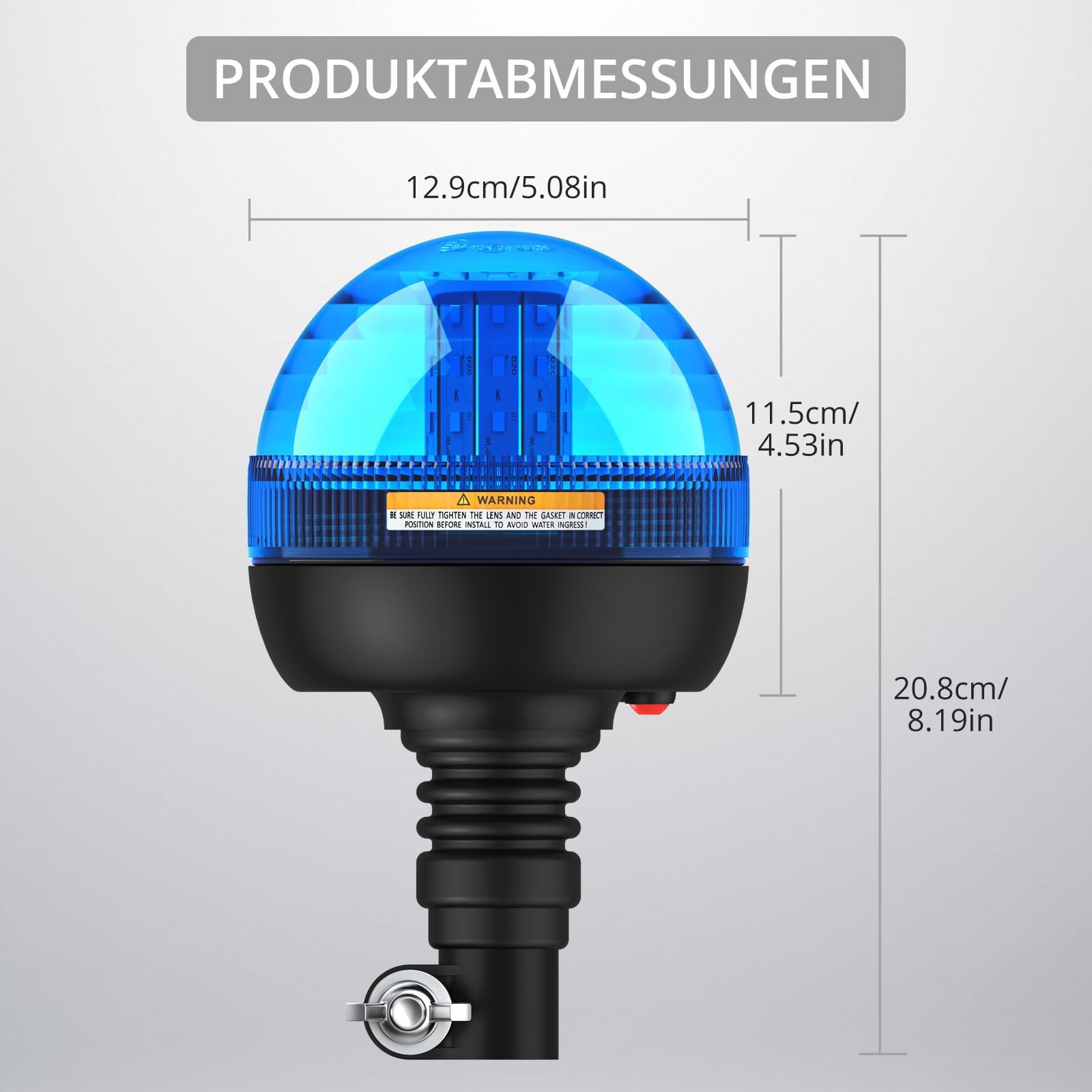 Justech 2 X Luce Lampeggiante Stroboscopica 40LED 12V/24V Impermeabile con 3 Modalit¨¤ Illuminazione Avviso di Lampeggiamento Palo DIN Arancione per Rimorchio Trattore Camion-Blu
