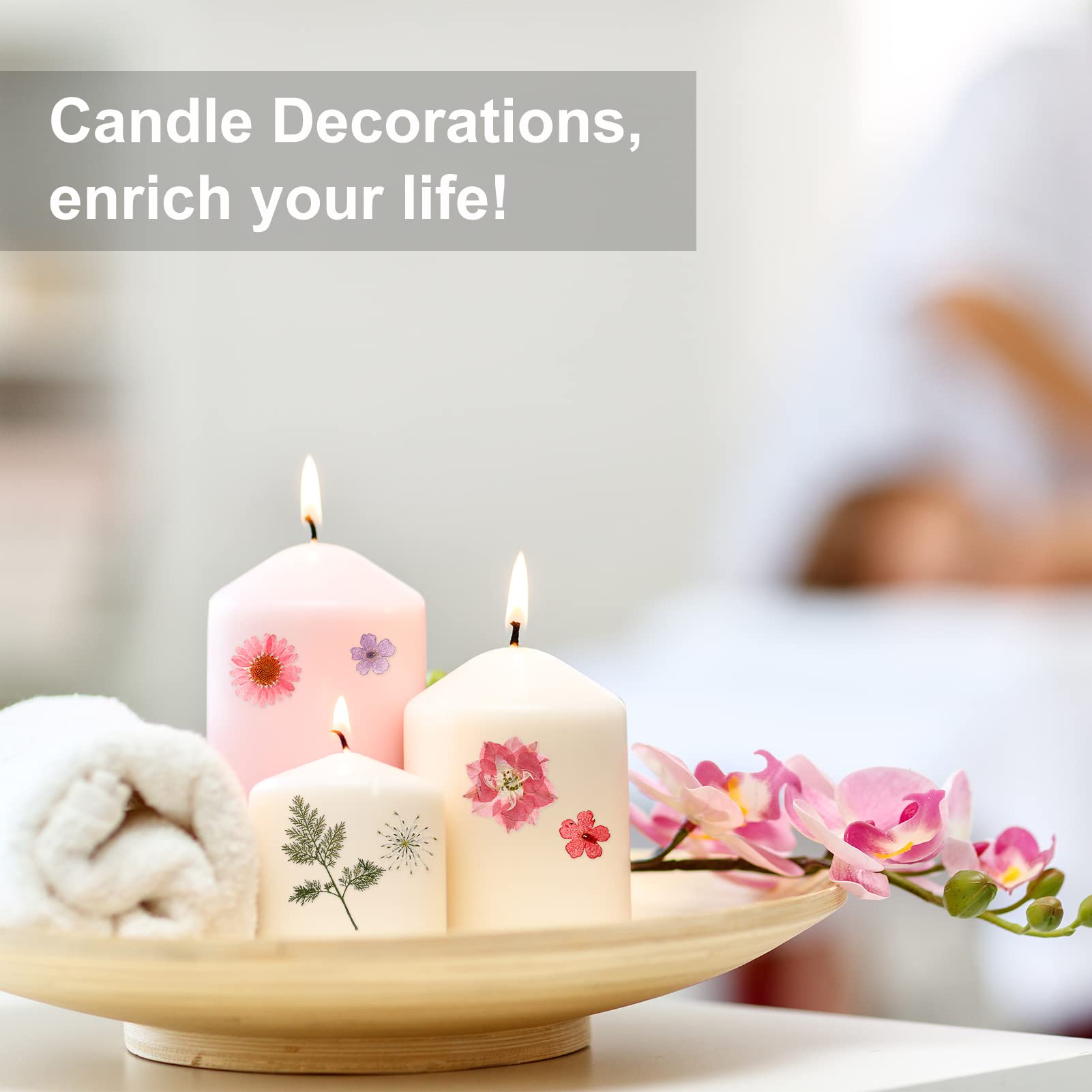 Lot De 69 Fleurs Pressées Séchées Naturelles Multicolores - Pour Résine époxy, Scrapbooking, Bougies, Nail Art, Décoration Créative - 12