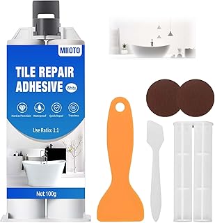 Keramik Reparaturset Waschbecken, Badewannen Reparaturset Weiß, Waschbecken Reparaturset Keramik Weiß, Fliesenreparaturset, für Porzellan, Acryl, Reparatur von Rissen, 100g