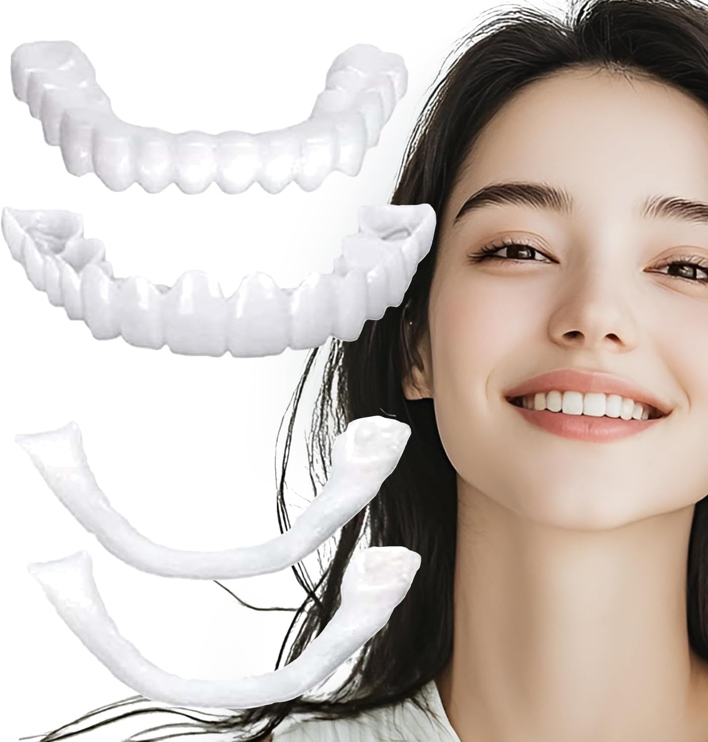 2 Pairs Daily Smile Decoration Covers, Adjustable Comfort Design, Unisex Upper Lower Set for Party Photo Daily Wear (01)