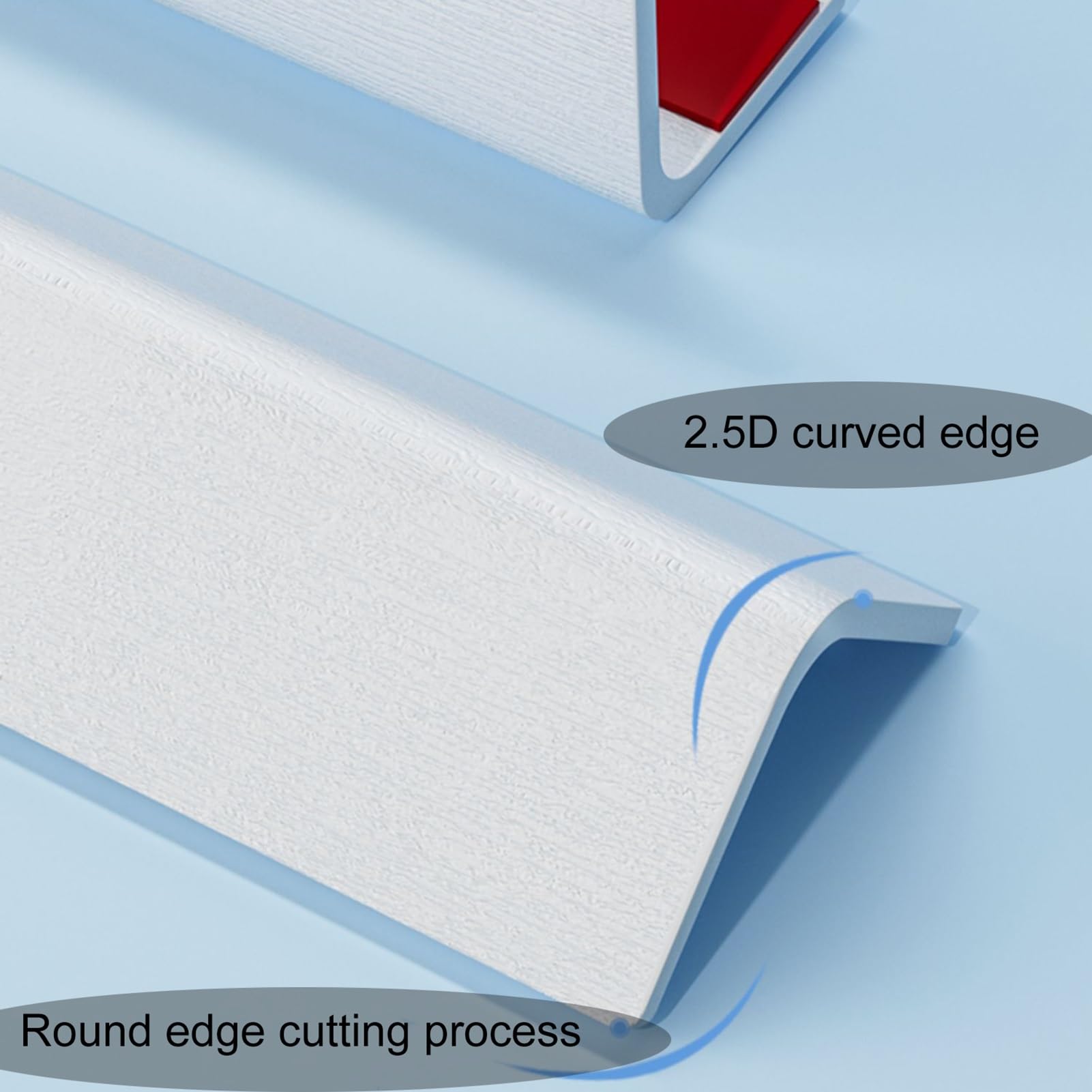 Strisce di protezione per angoli da parete, autoadesive, in PVC, per proteggere gli angoli del soggiorno (venature del legno beige, 2,5 x 240 cm)