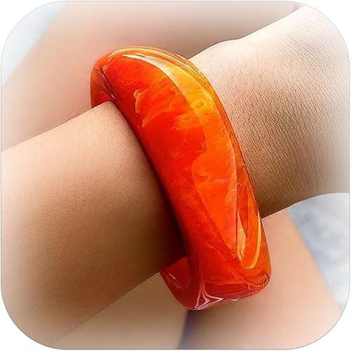 Long tiantian Pulsera de acrílico para mujer, pulseras gruesas de moda para mujer, coloridas pulseras de resina irregulares, pulsera retro ancha