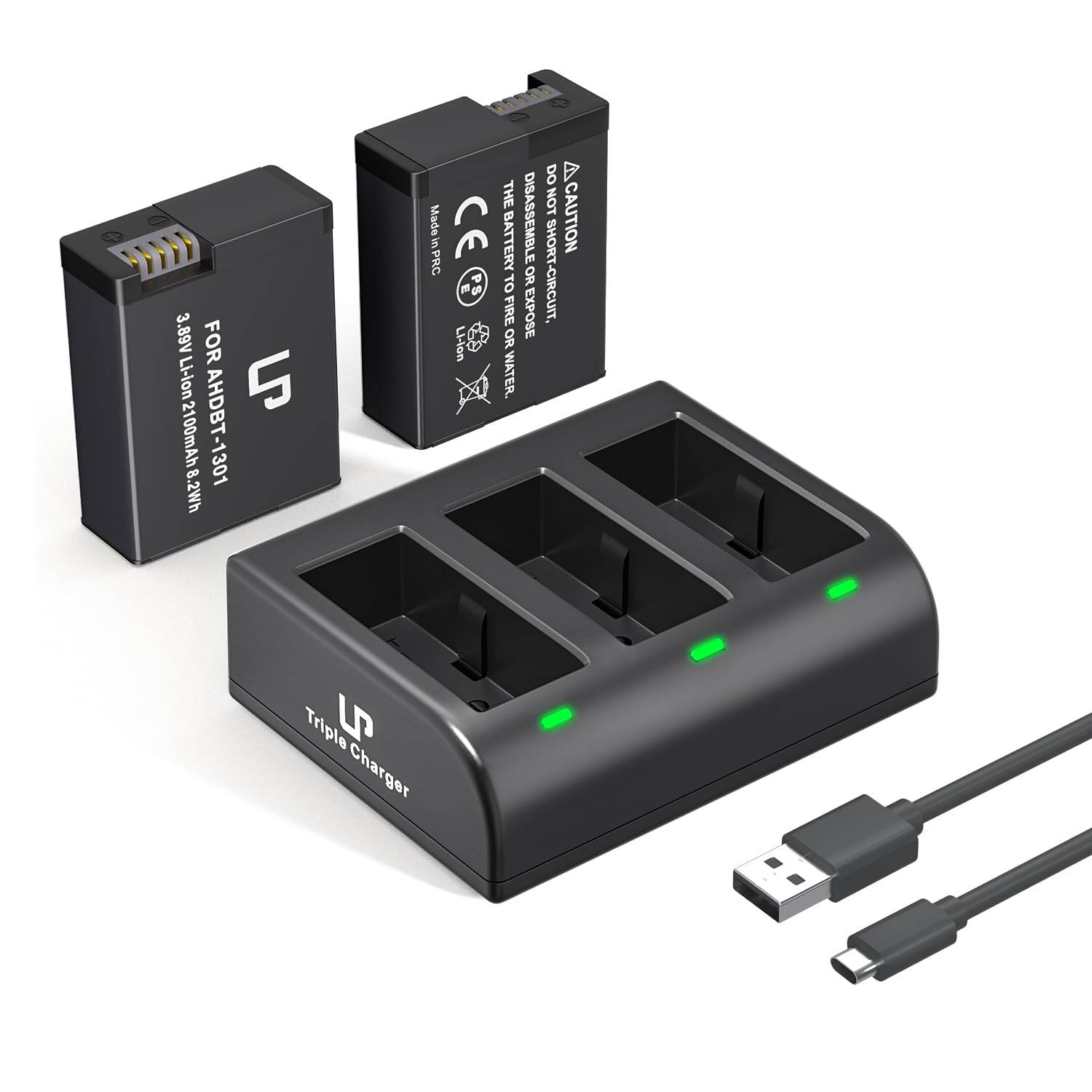 Hero 13 Replacement Batteries & Charger – 3-Pack 2300mAh Enduro Batteries With 3-Channel LCD Charger