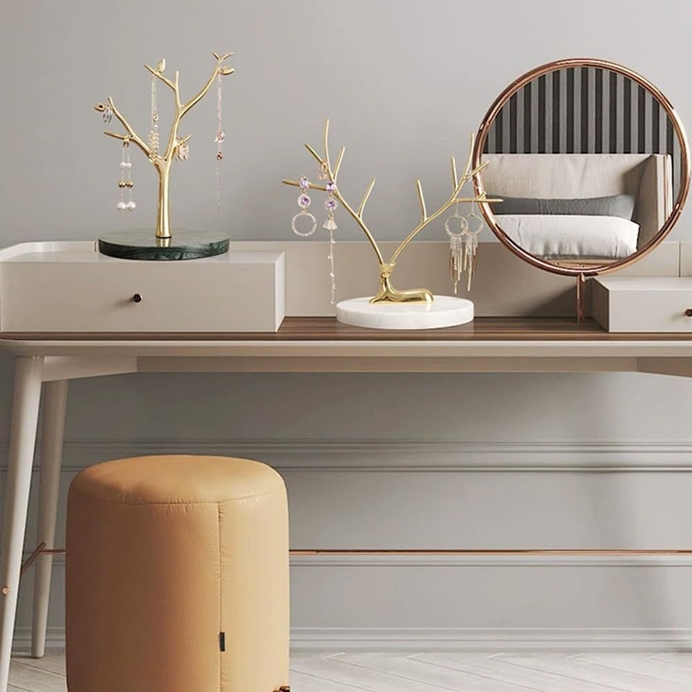 Jewelry Tree Organizer for Necklaces and Earrings Ring Tree Holder Display Jewelry Tower Tree Great Gift for Women (Gray : A) (B)