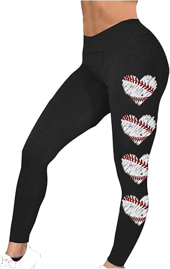 Baseball Leggings for Womens 2025 Fashion Tights Trouser Yoga Legging Stretch Slim Fit Sport Pant Jogger Sweatpant