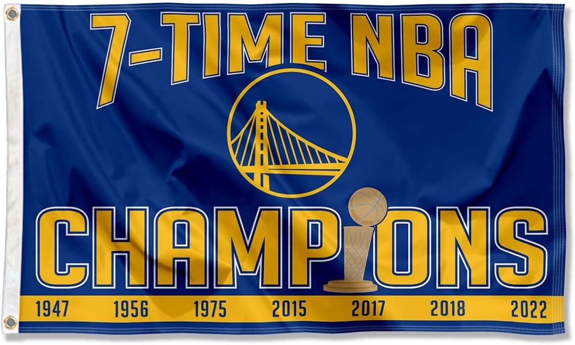 Golden State Warriors 7 Time Basketball Champions Large Banner Flag