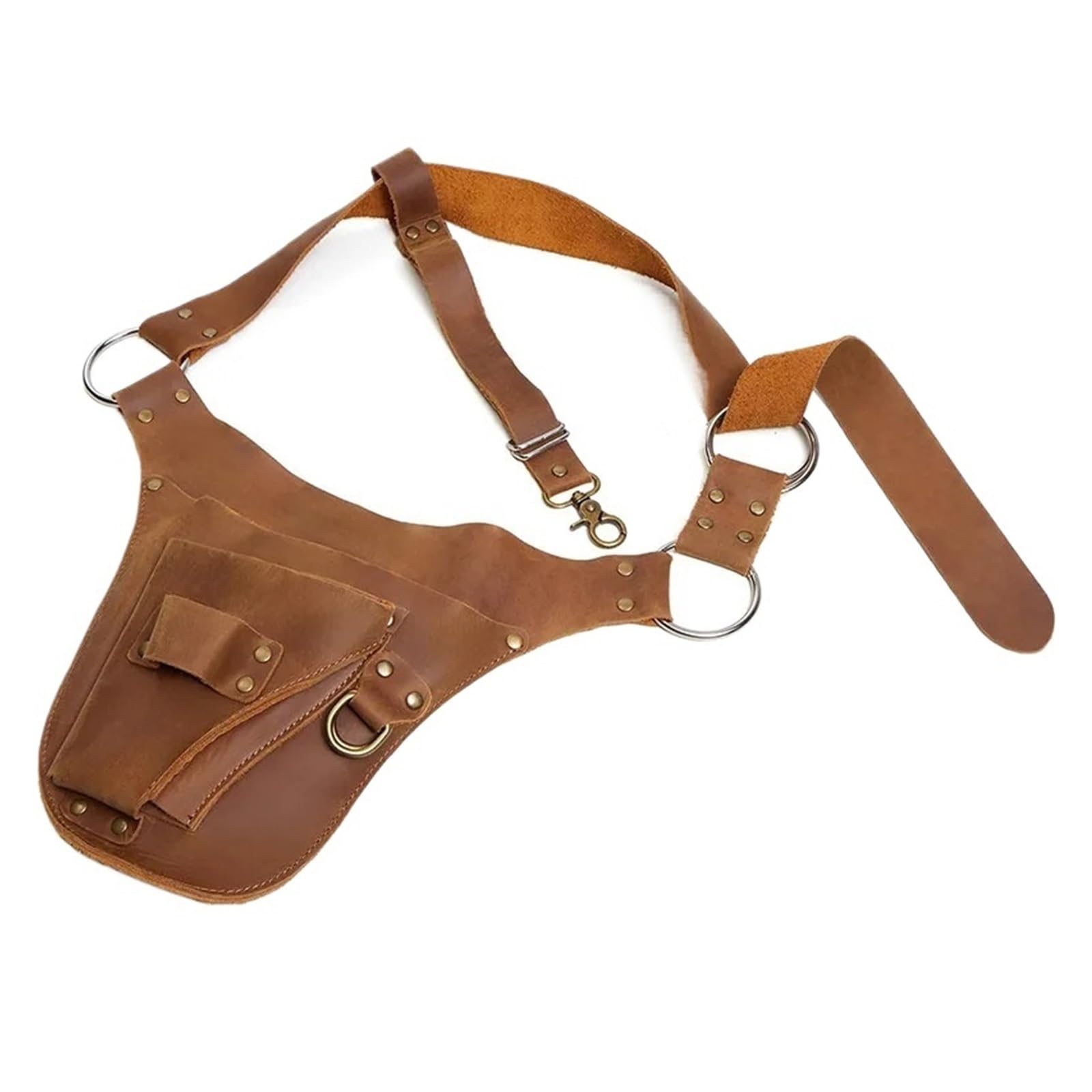 Secateur Holster Borsa da cintura regolabile for attrezzi giardiniere in pelle PU, borsa trasporto multitasche for fiorista, for fondina giardino e falegname