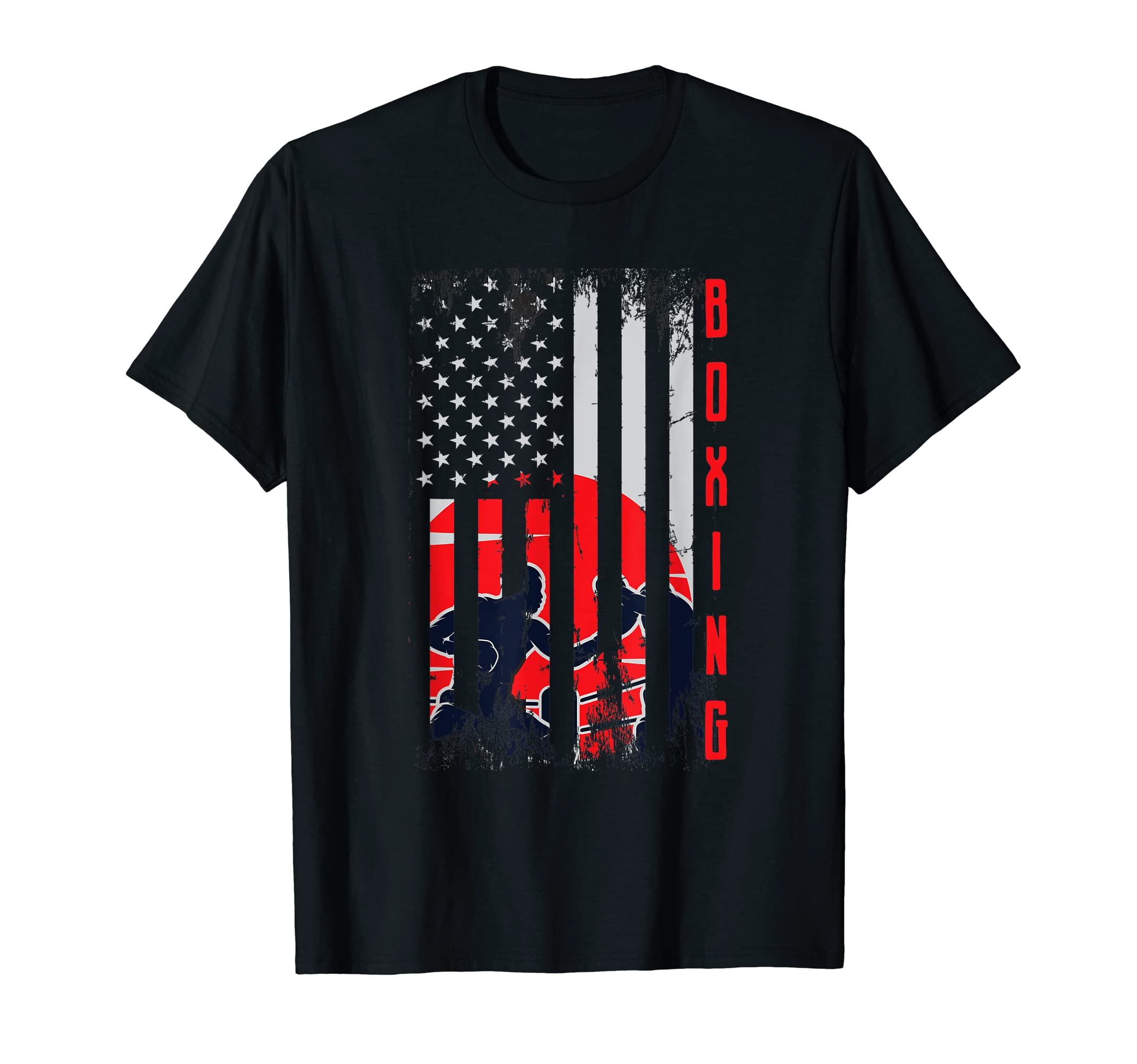Box giftsRetro American Vintage Quote Boxing Apparel US Flag Boxing T-Shirt