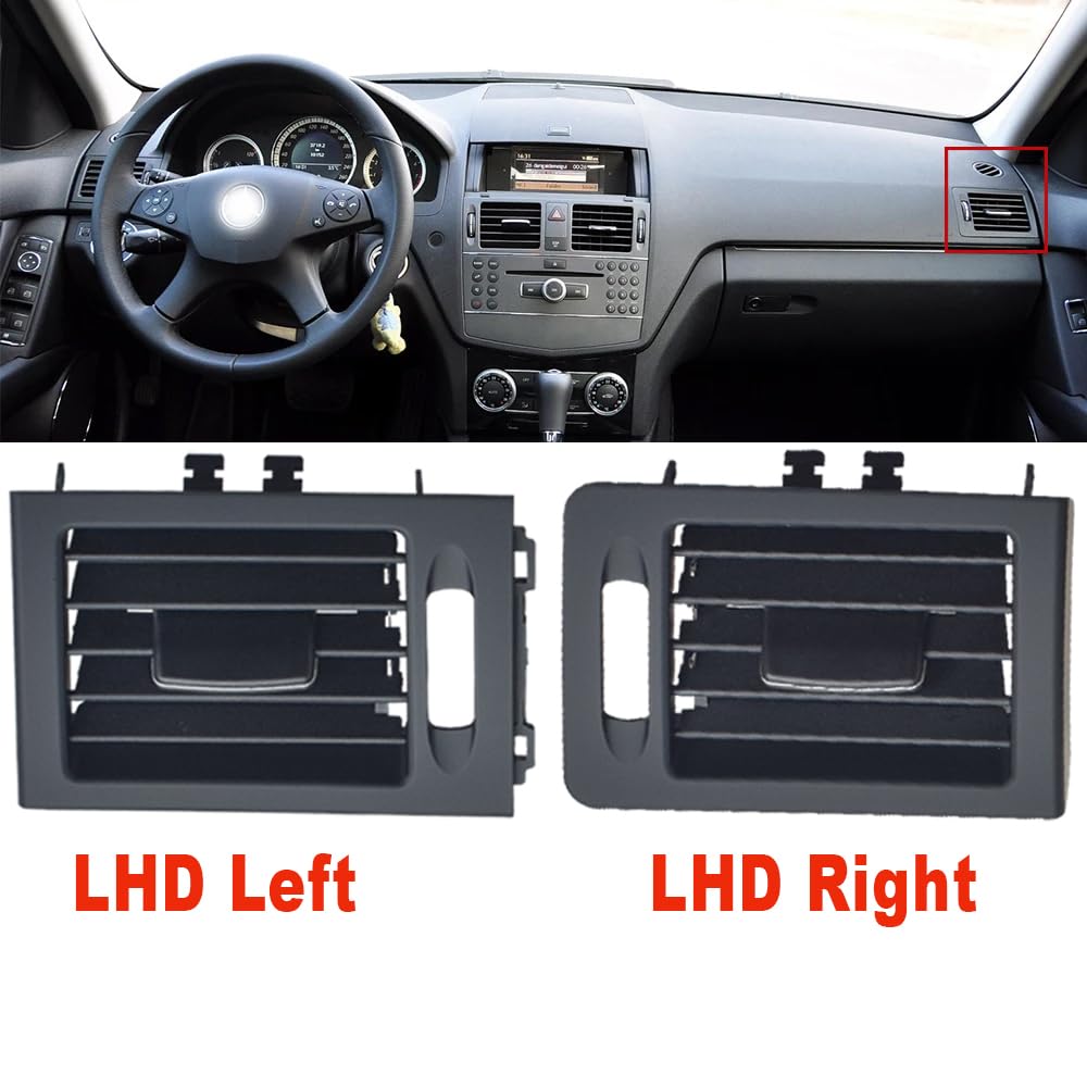 LHD Lüftungsgitter vorne hinten für Mercedes Benz W204 C-Klasse C180 C200 C220 C230 C260 C300 350 2007–2011 (schwarz, links rechts)