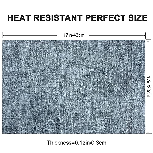 Landview Leather Heat Resistant Placemats Set Of 6 Waterproof Wipeable Washable Pu Table Mats ,Easy To Clean Anti-Slip Place Mats (Blue, 6) #TOP4