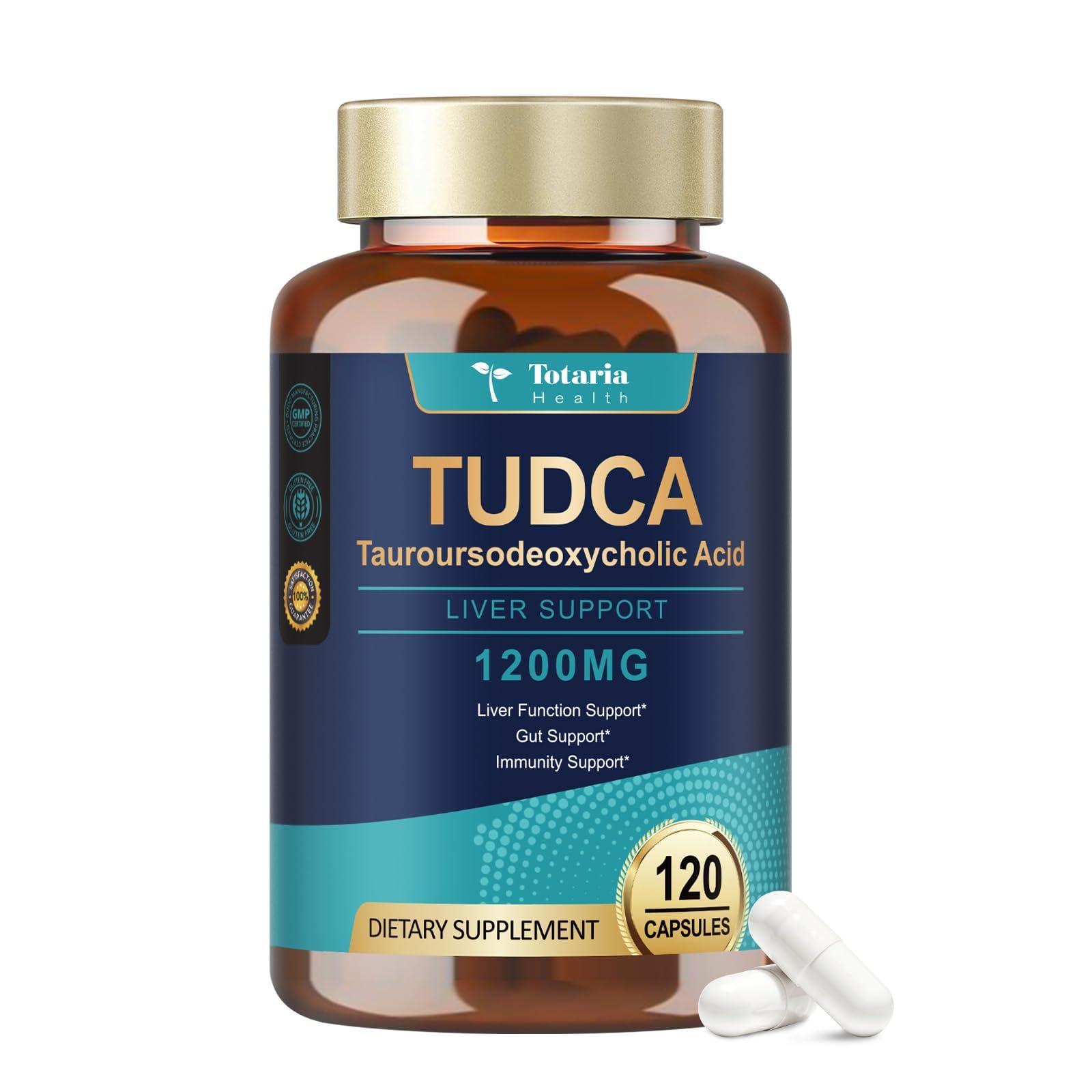 Totaria TUDCA Bile Salts 1200mg, 120 Capsules