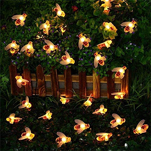 Image of Xenith 14 LED Honeybee Fairy String Lights Plug in String Lights Warm White Lights for Diwali Christmas Bedroom Kids Room Decor New Year Wedding Indoor Outdoor Decoration (Orange, 3.5 Meter)
