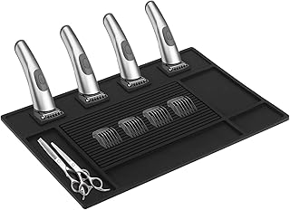 Barber Mat for Clippers, PVC Clipper Mat, Barber Mat for Station, PVC Rectangular Design, Ideal Barber Mat for Organizing Tools, Easy to Clean
