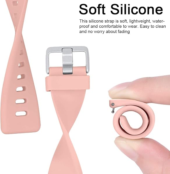 Ouwegaga Cinturino compatibile con Fitbit Versa Cinturino/Fitbit Versa 2 Cinturino di ricambio in silicone compatibile con Fitbit Versa/Versa Lite, Donna Uomo Piccolo Grande, 2 Pack - 3