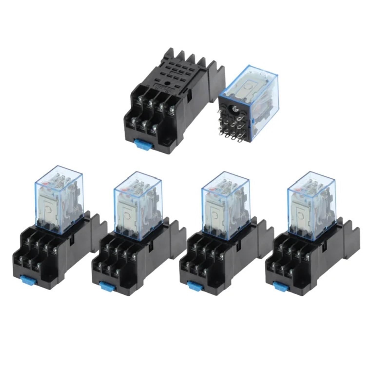Relé electromagnético de 12V CC con base PYF14A para control de automatización industrial 6