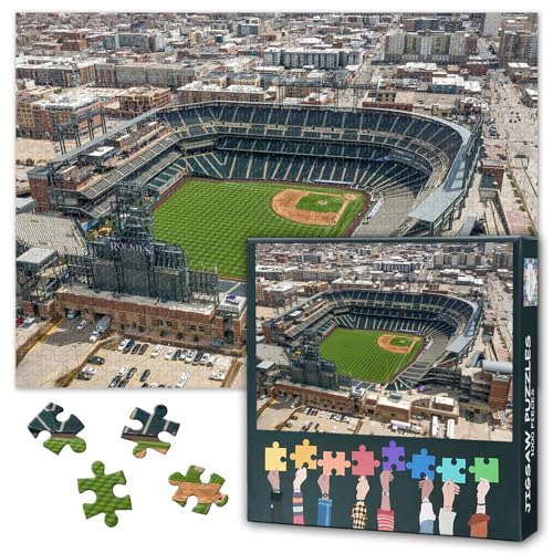 Baseball Stadium Panoramic 1000 Piece Puzzle for Adults, Jigsaw Puzzles 1000 Pieces Difficult and Challenge Coors Field, 27.5x19.7 Inch Family Puzzle Game Night Gift (Ballpark Series)