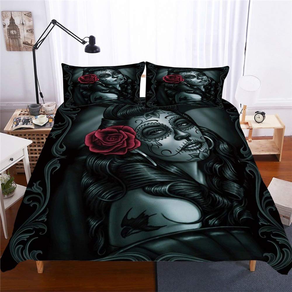 Housse de couette 220x230 cm tête de mort : changez de style sans changer de lit