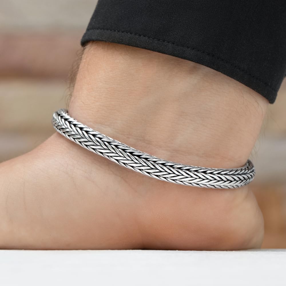 VY JEWELRY Gentle Cross - 925 Sterling Silver Men's Bracelet – Sizes 6 to 9 Inches