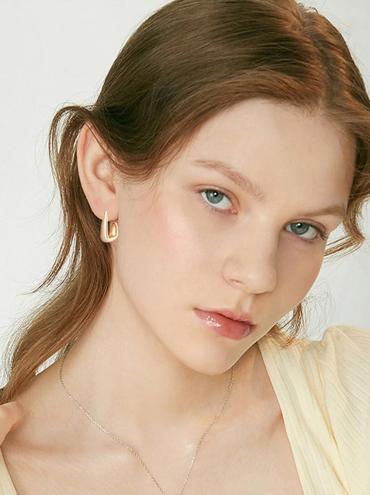 Tornito 15 Pairs Clip on Earrings 14K Gold Plated Chunky Flower Twist Knot Geometric Round Clip on Spring Hoops Earrings for Women Non-Pierced Fake Clip Earring Set Gold Silver Tone - Image 5