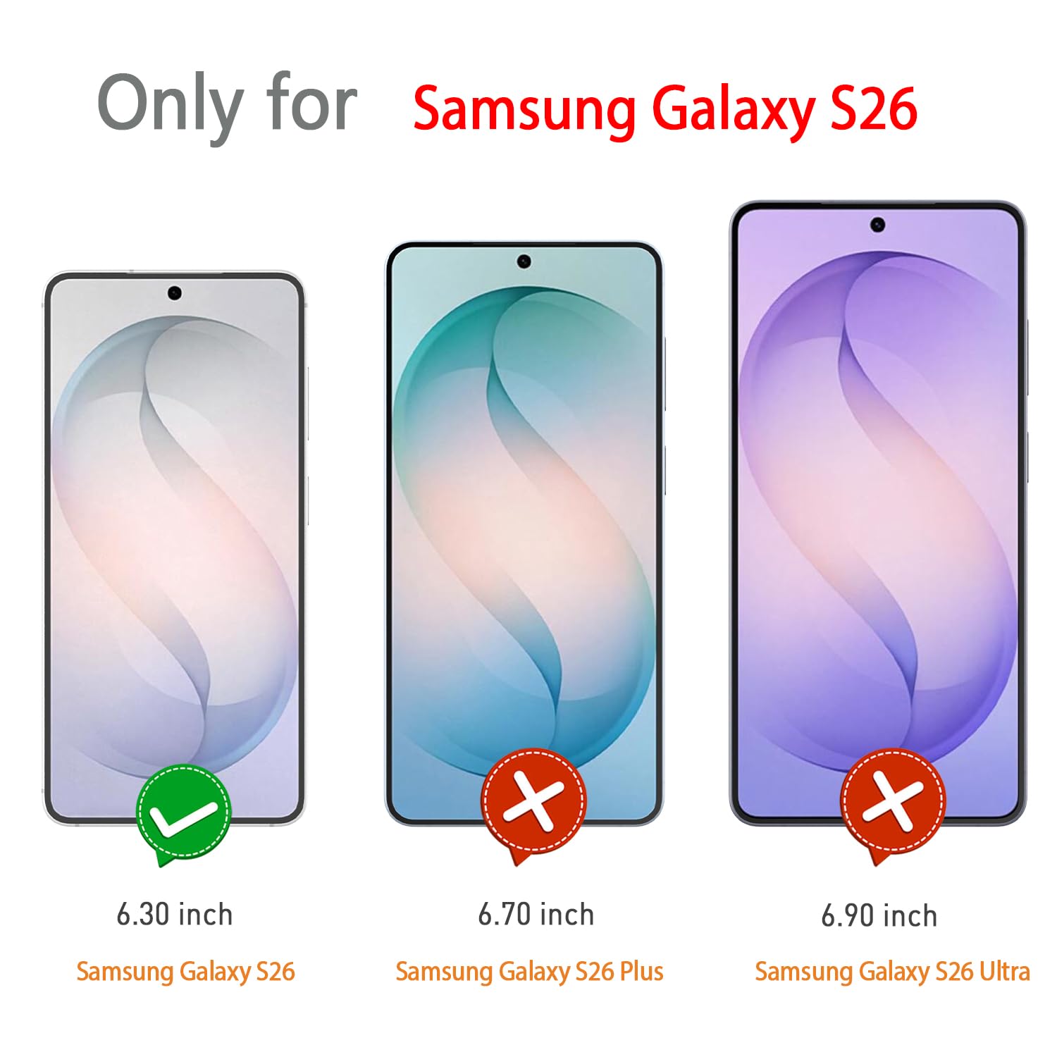 Etui WFTE kompatybilne z Samsung Galaxy S26 5G, z 2 szkłami hartowane premium, miękka silikonowa obudowa ochronna, odporna na zarysowania, miękka, odporna na kurz obudowa na telefon dla Samsung S26