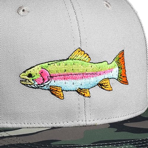 Image of EDTREK Performance Outdoorsman Snapback Truck Hat with Flat Brim - Unique Animal Embroidery