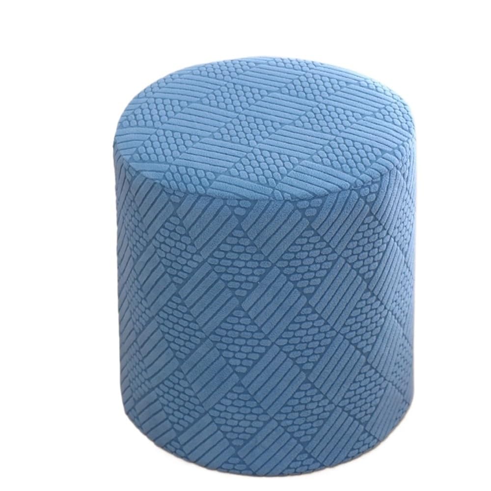 Housse de pouf extensible lavable bleu lac pour stopper les taches sur vos poufs