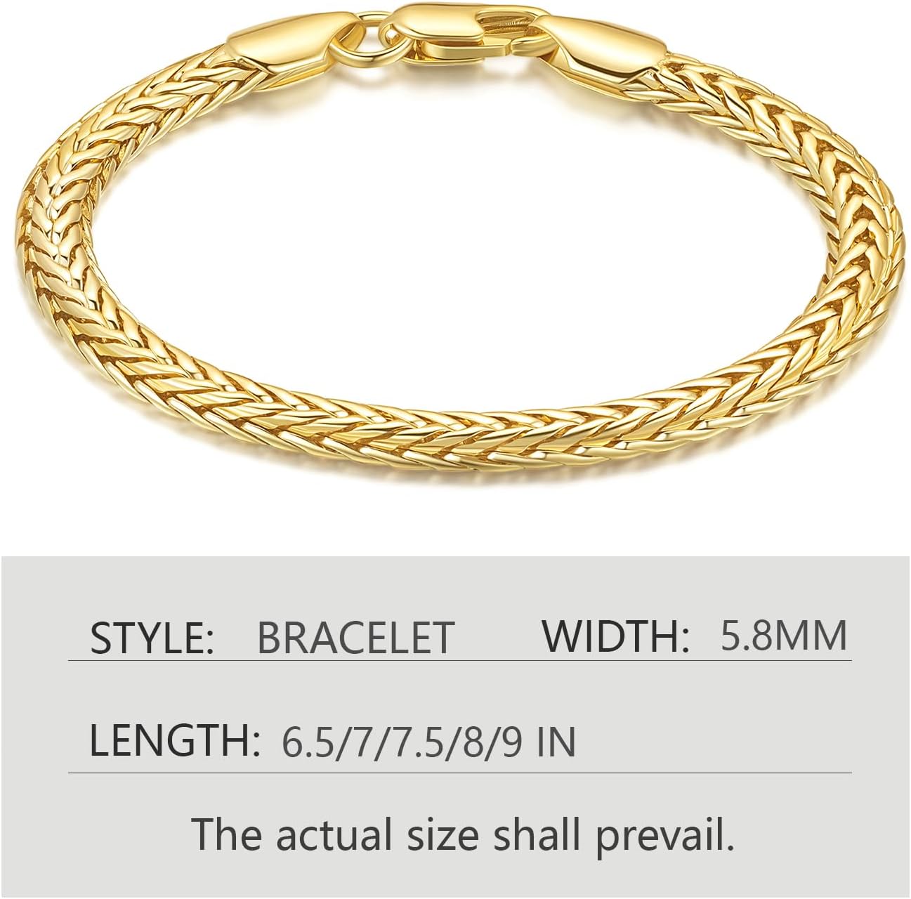 14K Gold Bracelets for Women Mens bracelet Link Foxtail 14K Gold Chain Bracelets for Women Trendy Dainty Bracelets for women 6.5-9in - Image 2