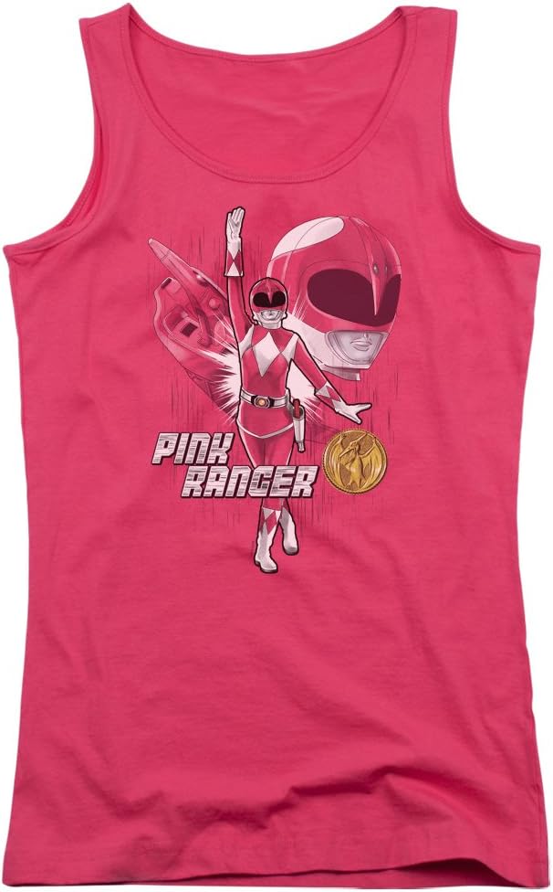 Amazon.com: Power Rangers Pink Ranger Women's Sheer Fitted Tank Top ...
