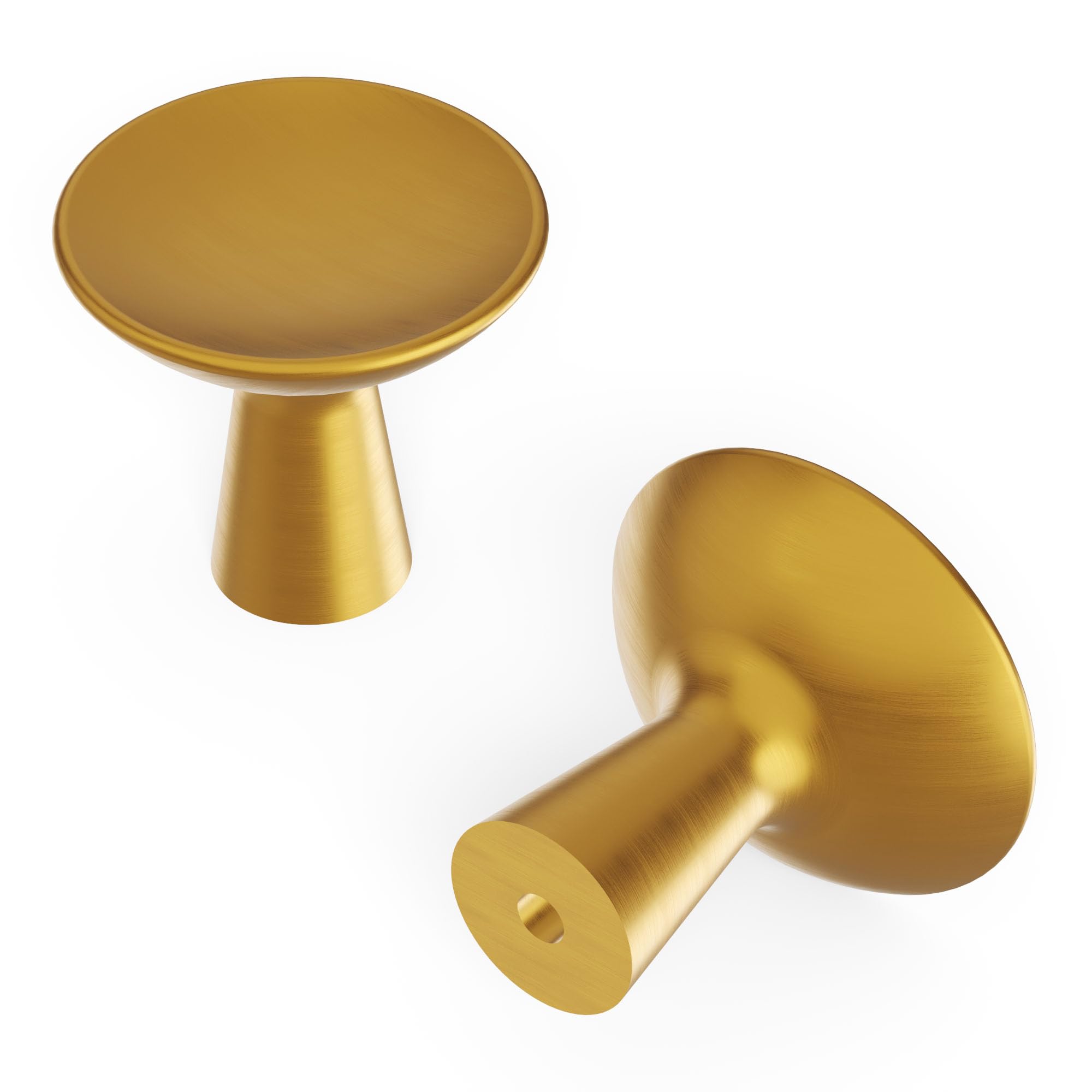 Bouton de porte en laiton doré brossé de style haute quincaillerie Maven