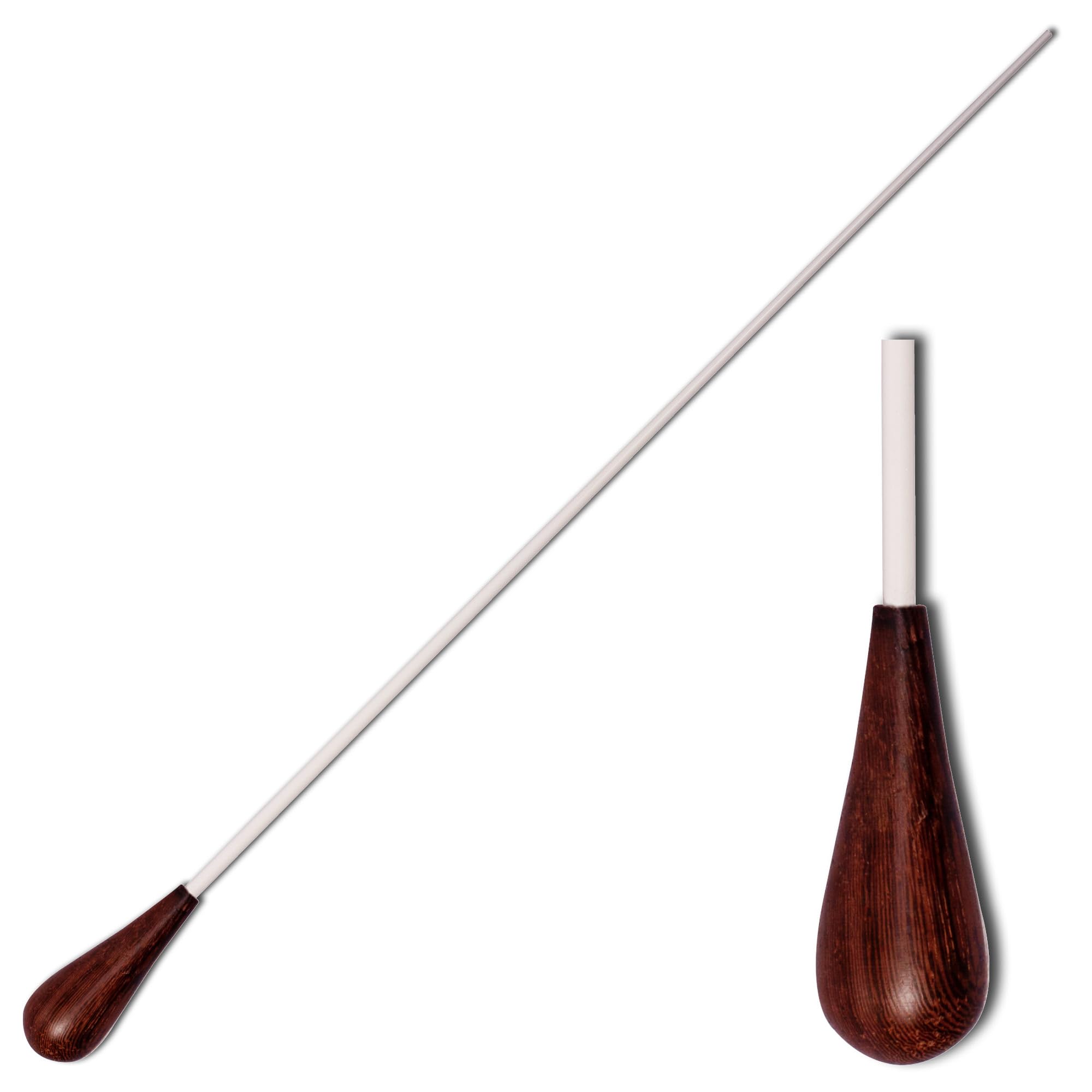 Montford Conductor's Baton, 16" with Pau Rosewood Pear-Shaped Handle and White Lacquered Stick
