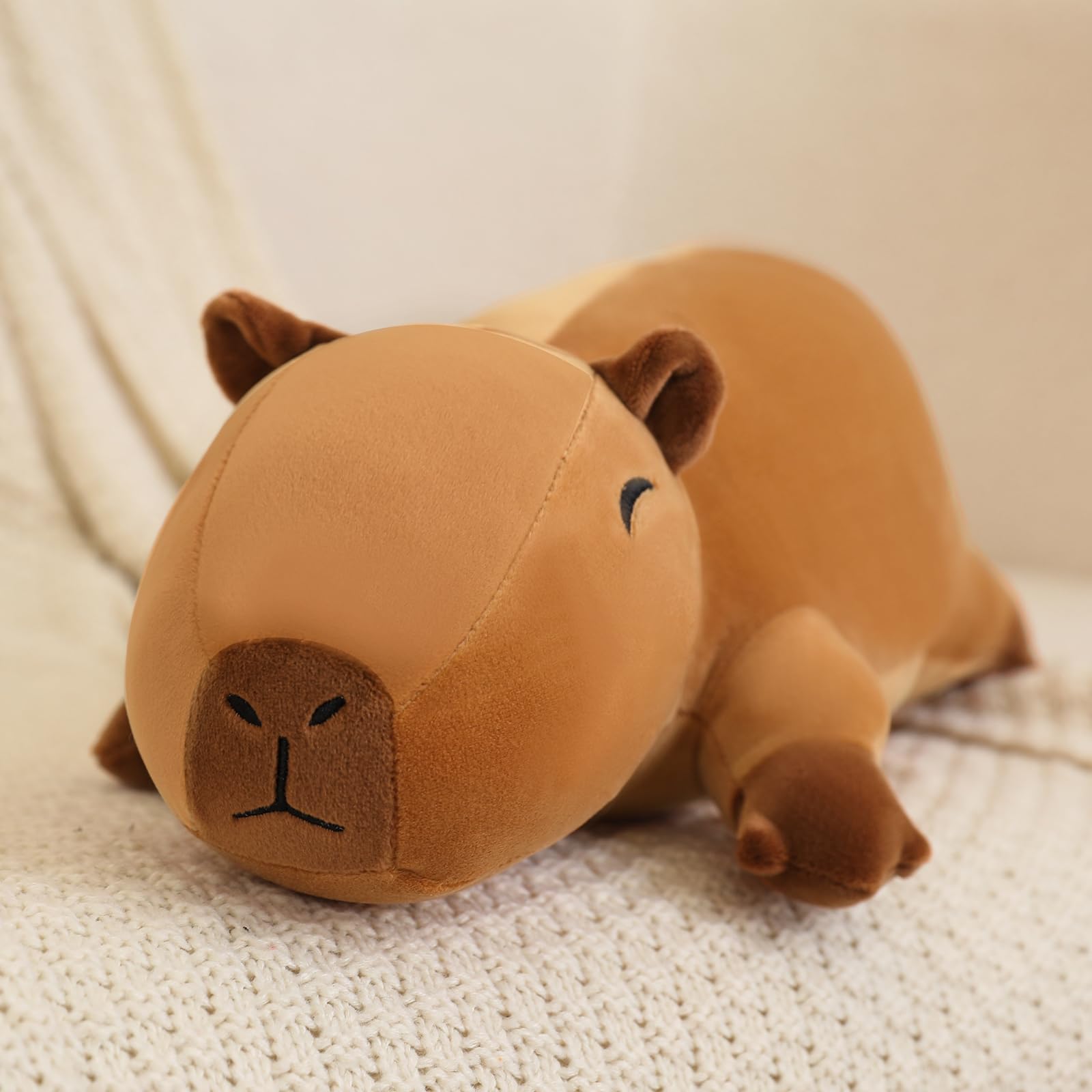 SQEQE Beschwertes Capybara Plüschtier Süßes Wasserschwein Kuscheltier Plüsch Kissen Plüschspielzeug Stofftier Prezent dla dzieci i dorosłych 60 cm
