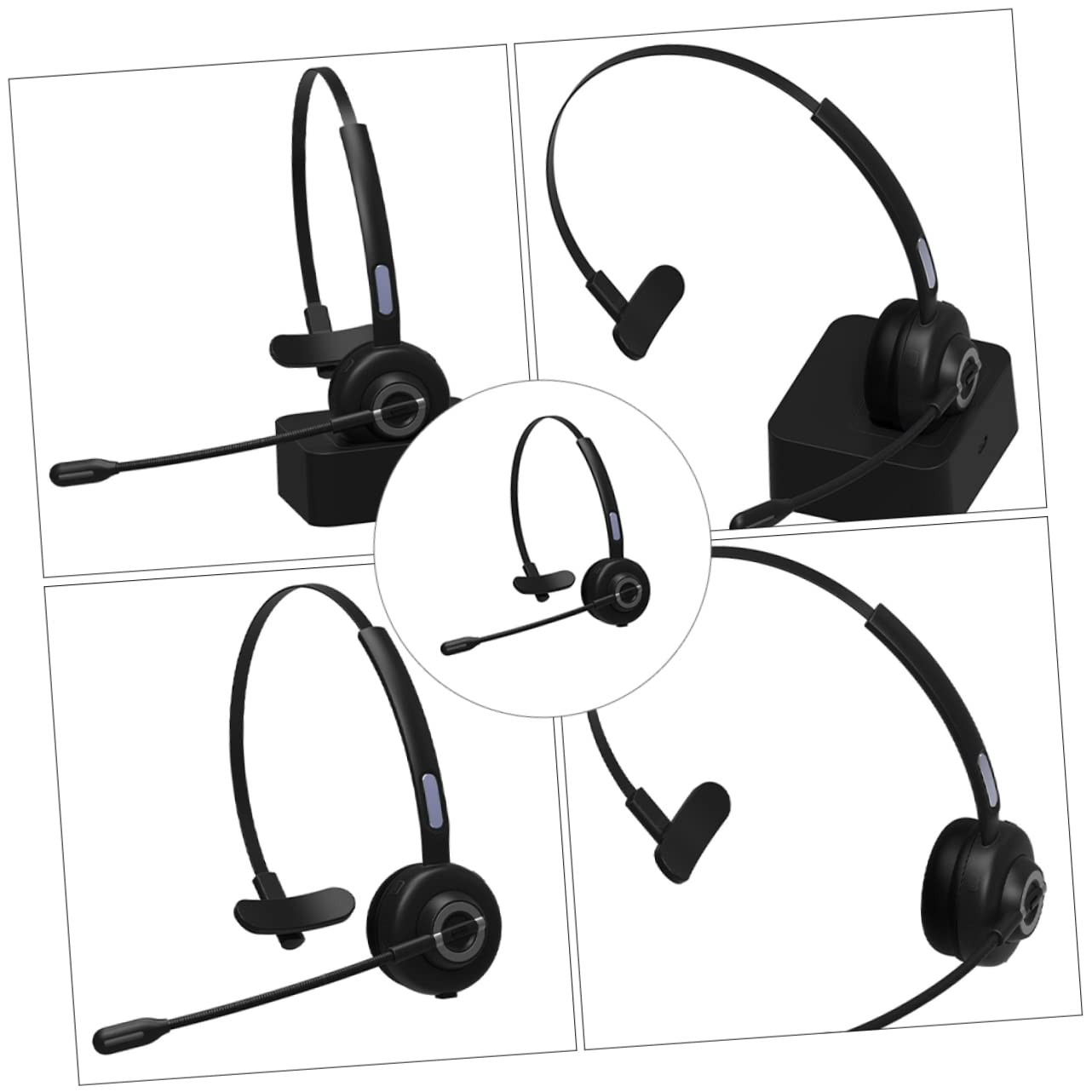 SHINEOFI Cuffie Archetto Wireless 5.0 Microfono Singolo, Confortevoli e Morbide, Realizzate in Abs e Pu, per Ufficio e Fitness, Set da 1