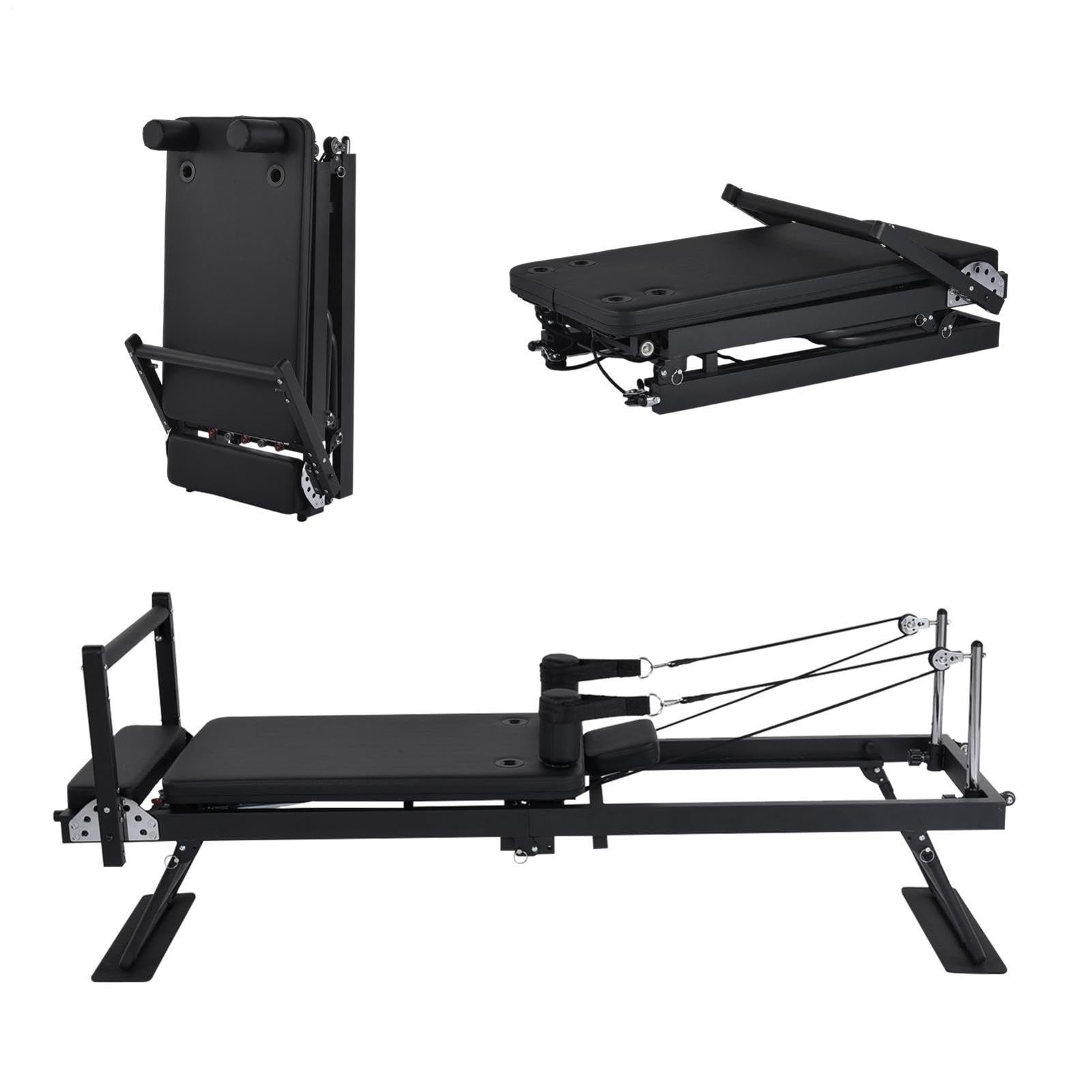 Máquina de pilates para entrenamiento en casa, capacidad de carga de hasta 136 kg, banco de entrenamiento de núcleo de pilates plegable portátil con muelles de resistencia, para principiantes