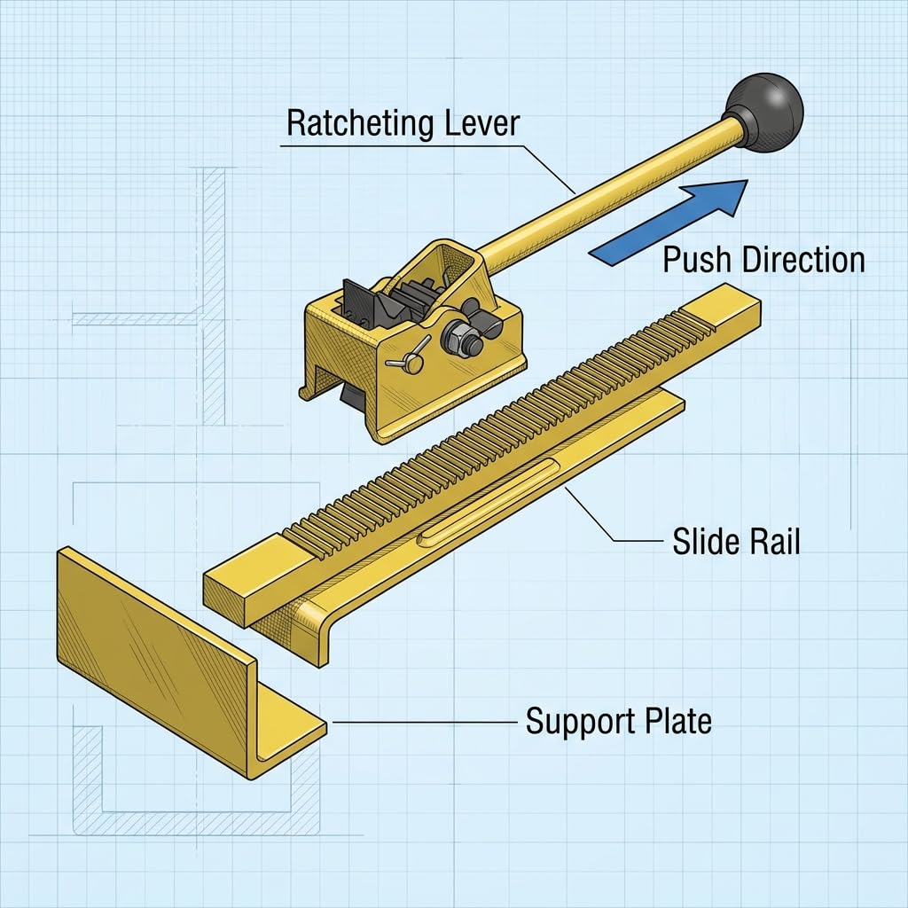 QWORK Martinetto professionale per pavimenti in legno duro e strumento di posizionamento per raddrizzare e installare pavimenti in legno