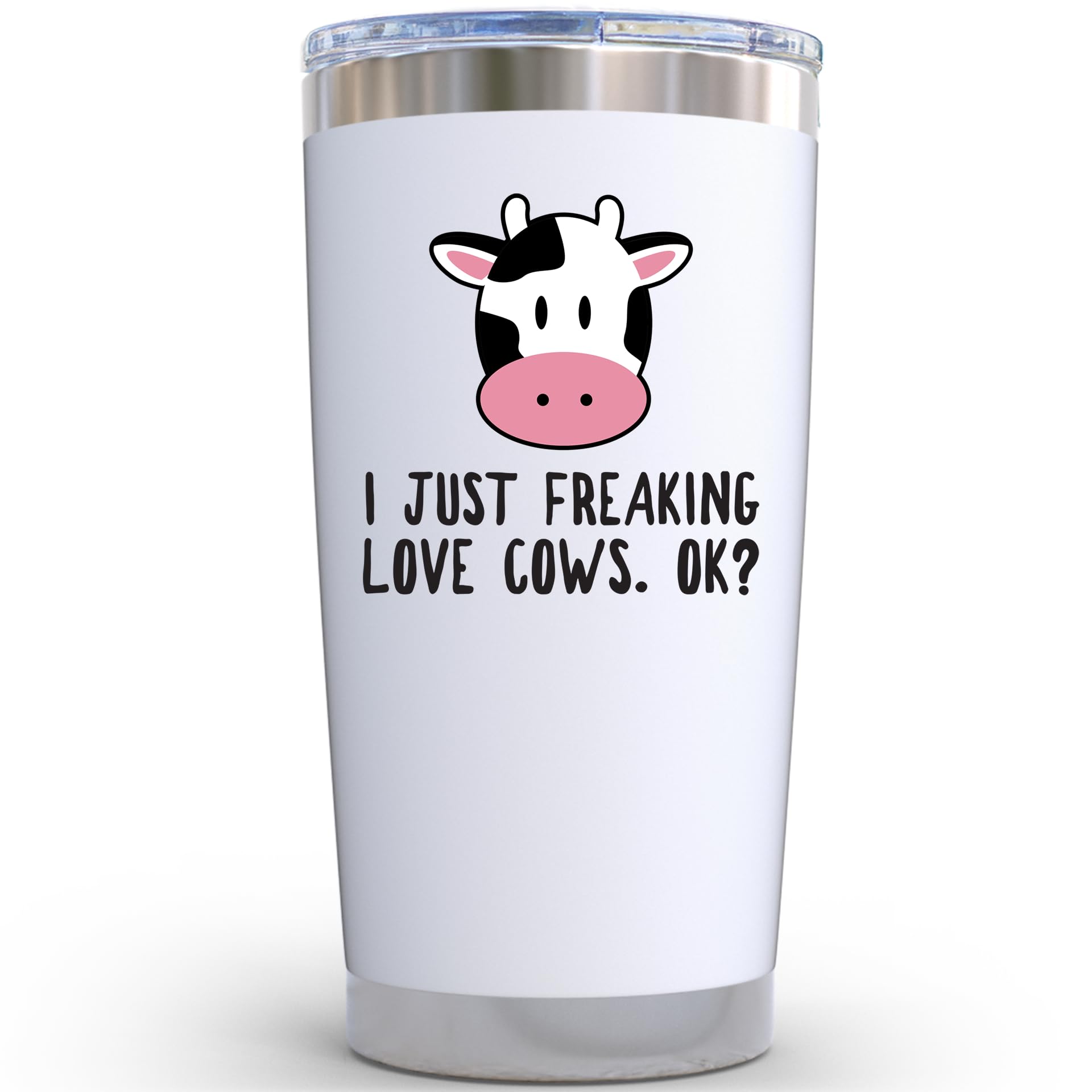 KLUBI Cow Gifts for Women - 20 Ounce Cow Tumbler With Lid and Straw Cow Decor Cute Cow Stuff Cows Stuff Cow Gifts for Cow Lovers Cow Themed Gifts for Women Cow Gifts for Woman Cow Cups Cow Print Cup