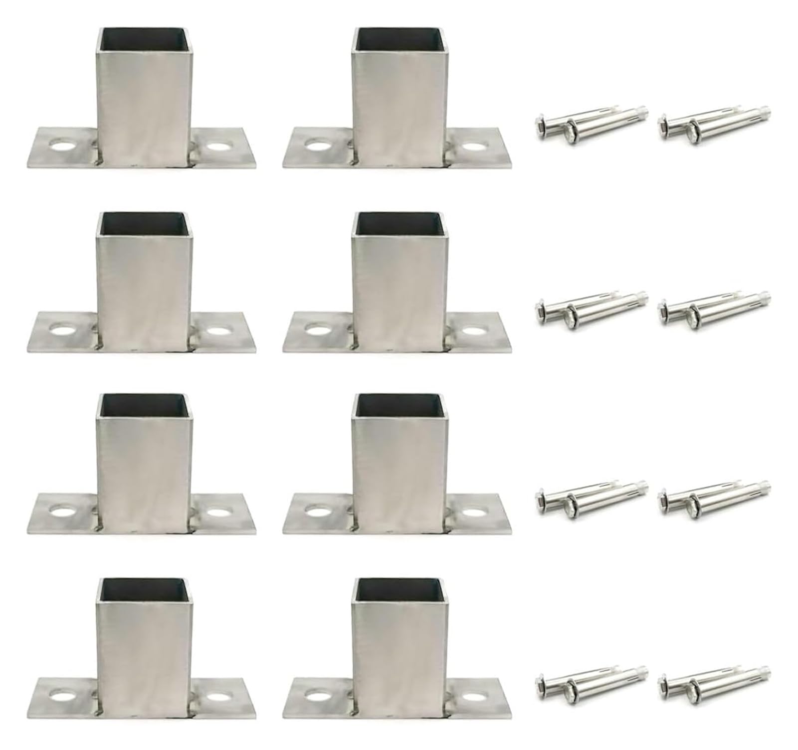 Fence Posts， 8pcs Deck Post Base Brackets Thick Stainless Steel Posts Anchor Bracket(Diameter: 0.83in; H: 1.3in)