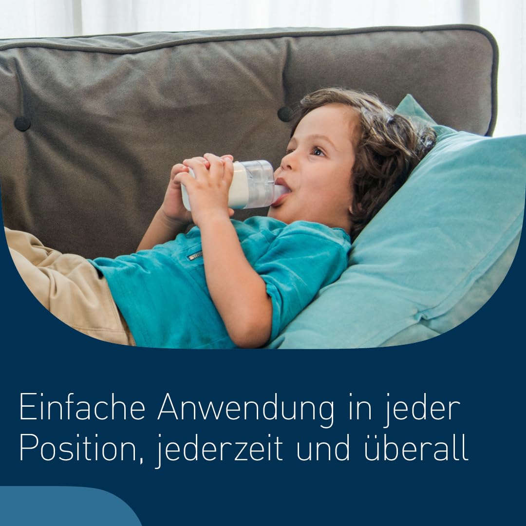 OMRON MicroAir U100 Tragbares Inhaliergerät. Kompakt, leise Inhalationsgerät für Erwachsene und Kinder, effektiv bei Atemwegserkrankungen von Erkältung bis Asthma.