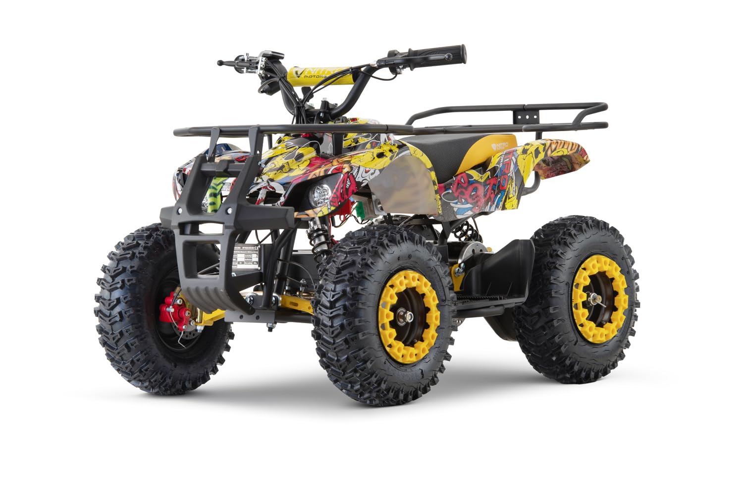 Torino Sport 1200W 48V 6 Zoll Eco Mini Kinderquad Snowy Tire L Graffiti (Graffiti - Gelb)