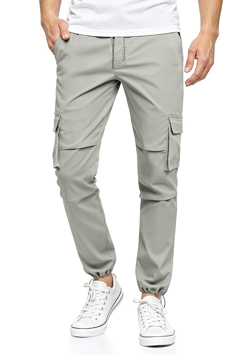 GINGTTO Pantaloni Cargo Uomo Slim Fit Elasticizzati Pantalones Stretch Joggers Pants Impermeabili Multitasche