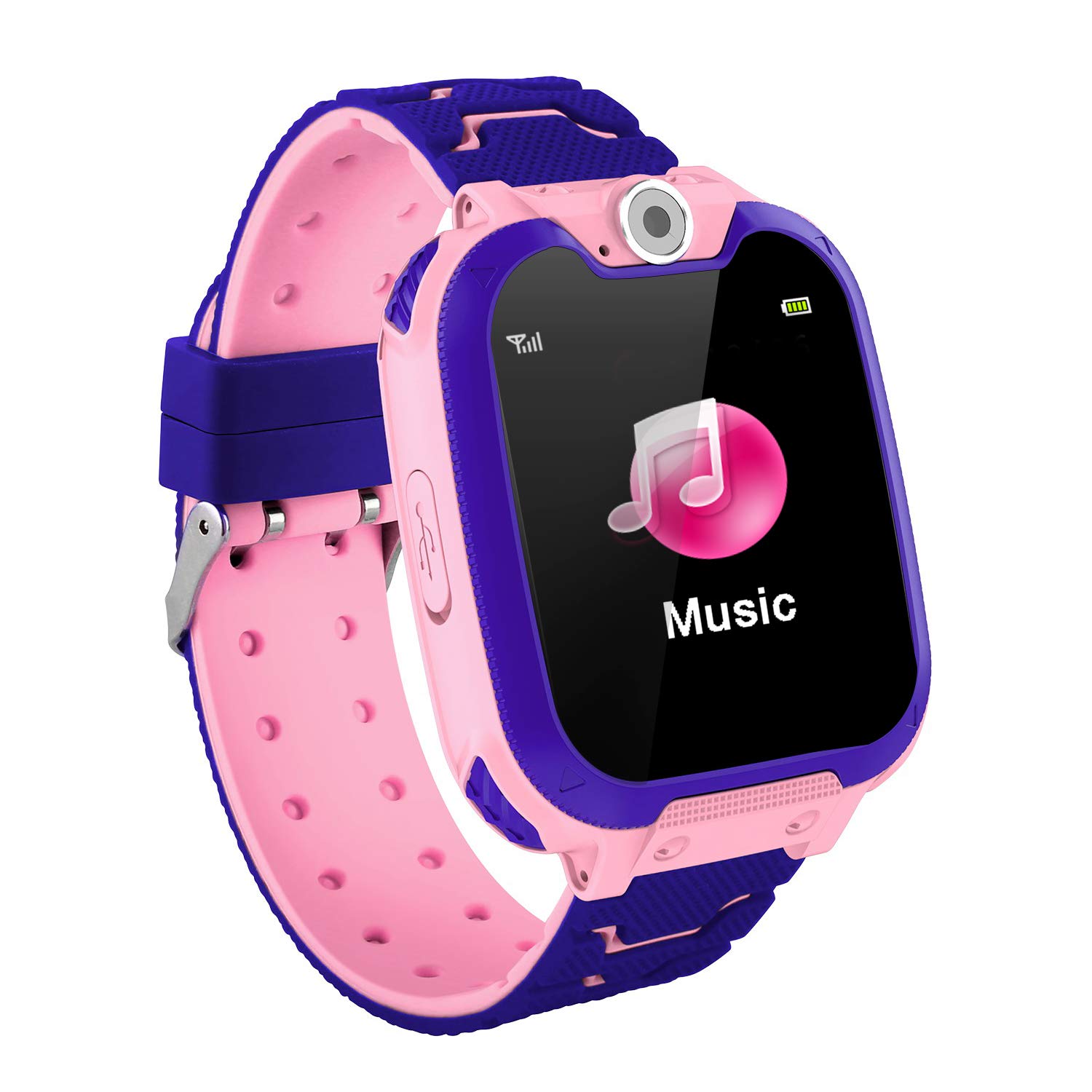 JUMWING Smartwatch per Bambini,Orologio Smartwatch con Chiamata SOS, Fotocamere, Musicale, Torcia, Sveglia, Giocattoli educativi, Regalo per Ragazzi e Ragazze (Rosa)
