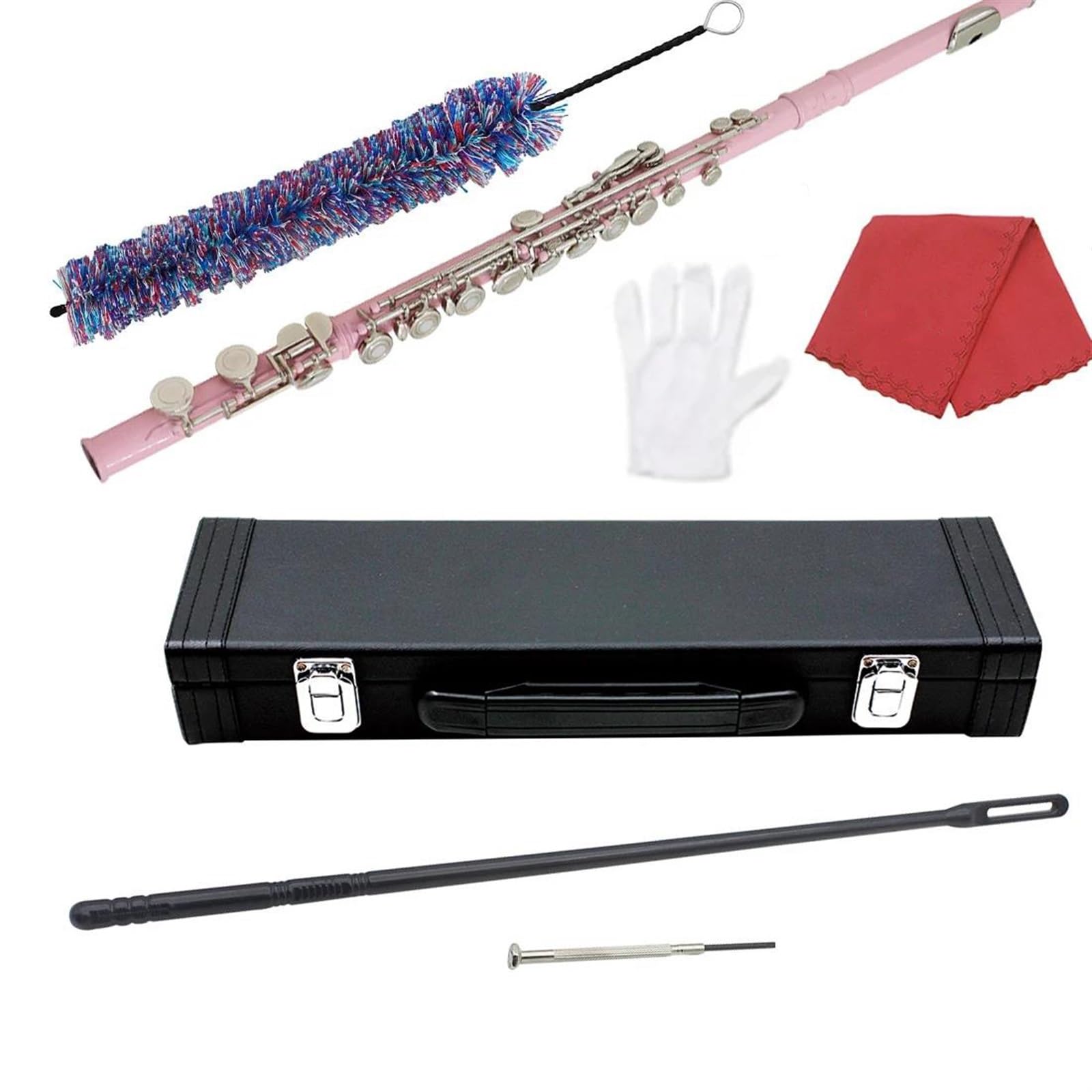 Flauto Traverso Flauto Rosa A 16 Fori Con Accordatura In Do Strumento A Fiato In Legno Flauto A Tubo In Cupronichel Argentato Nichelato Con Accessori