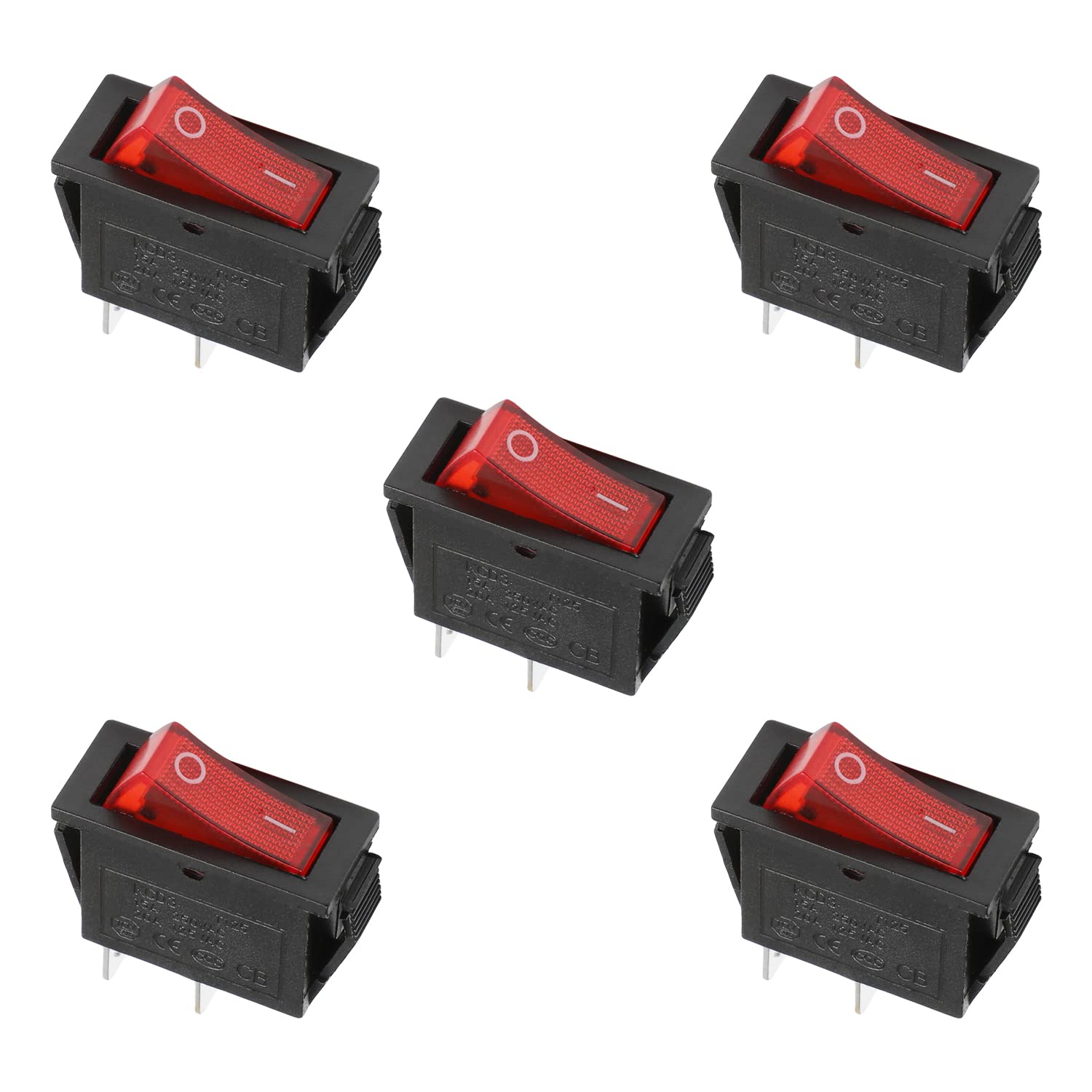 Red Rocker Switch Cover Snapklik.com : 5Pcs KCD3 ON/Off Boat Rocker Switch 2Pin 250V/15A 125V ...