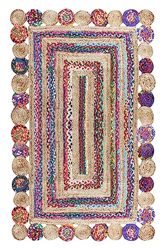 Tapis Chindi pour zone à forte circulation | Cape Cod carré coton jute - 2