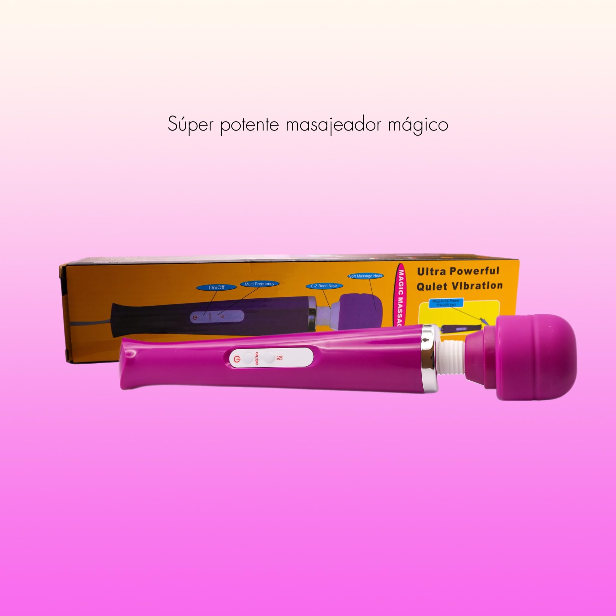 Varita Mágica Vibradora – Masajeador Potente y Silencioso para Mujer, Cabezal Flexible, 10 Modos, Recargable USB, Impermeable IPX7, Silicona Médica Suave