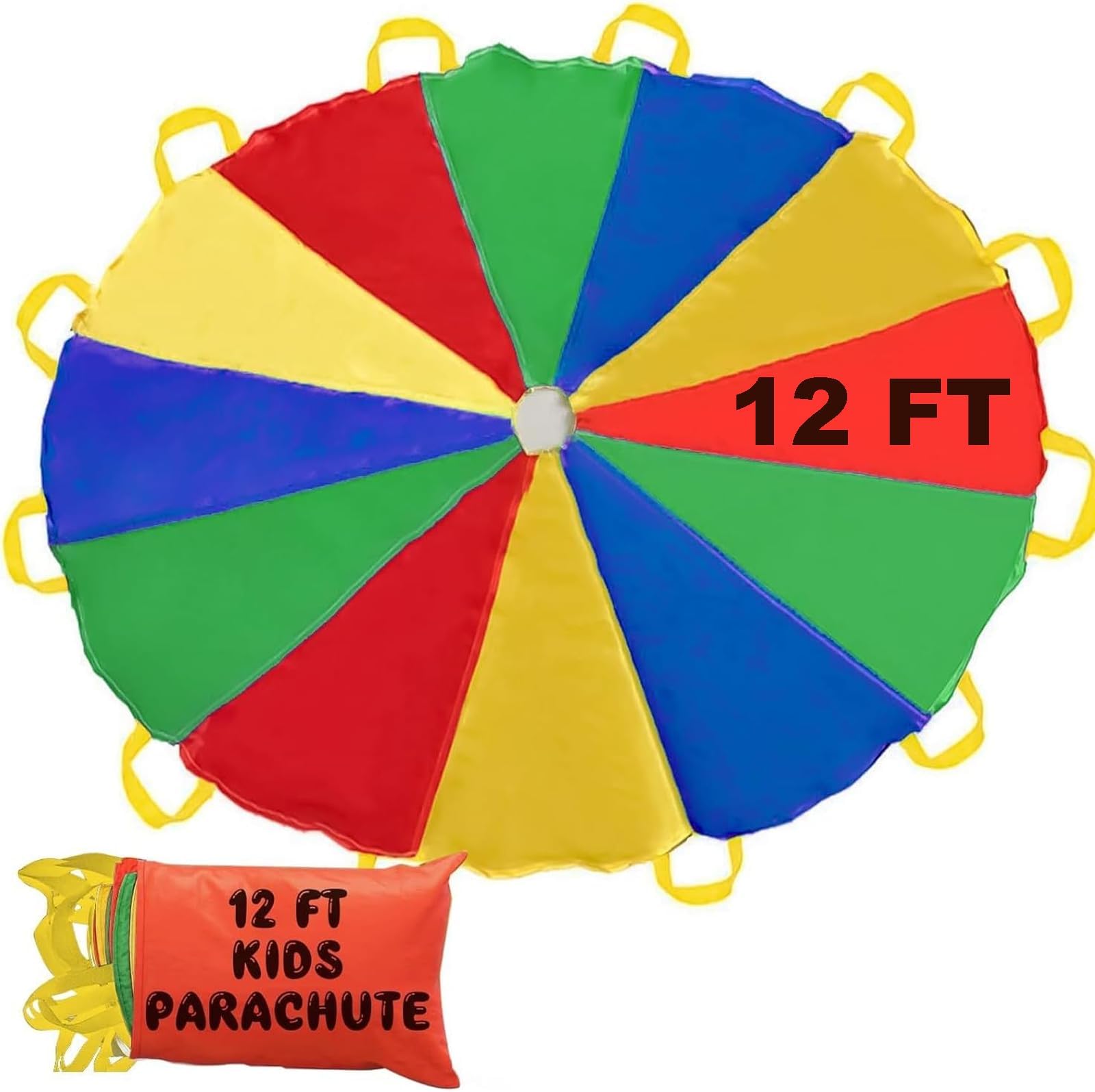Sonyabecca Parachute Kids Play 8FT,10FT,12FT,16FT,20FT for 8-12 Years Game, Kids Party Game